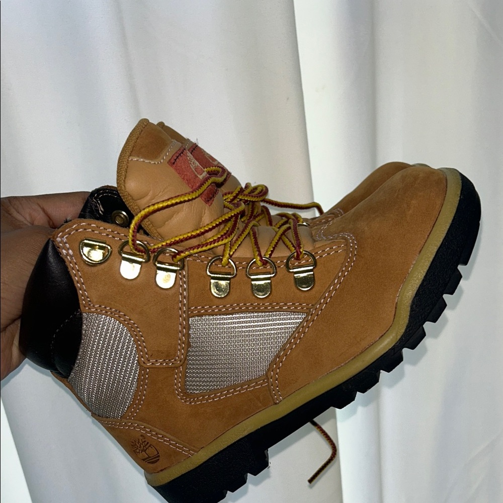 Timberland Kids Tan and Black Boots